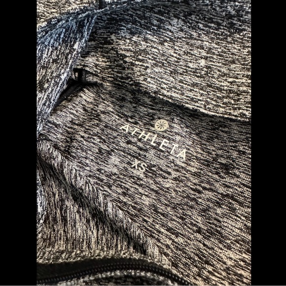 ATHLETA Running Wild Track Jacket Colorblock Black Gray Marled Reflective 1/2 - Picture 11 of 14